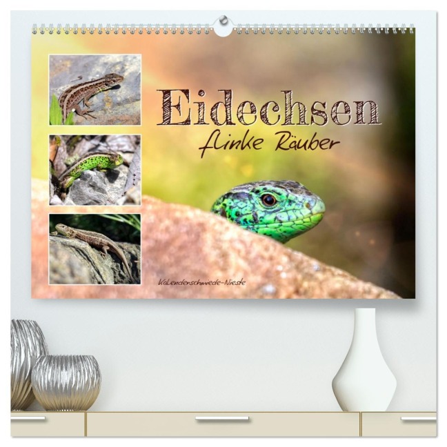 Eidechsen, flinke Räuber (hochwertiger Premium Wandkalender 2026 DIN A2 quer), Kunstdruck in Hochglanz - Sabine Löwer
