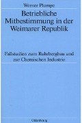 Cover-Bild zum Titel 'Betriebliche Mitbestimmung in der Weimarer Republik' von 'Werner Plumpe'