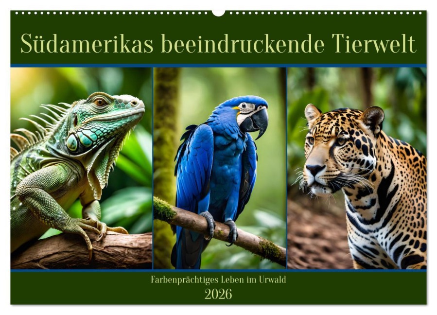 Südamerikas beeindruckende Tierwelt (Wandkalender 2026 DIN A2 quer), CALVENDO Monatskalender - Claudia Kleemann