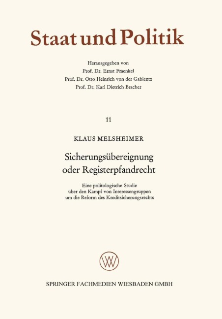 Sicherungsübereignung oder Registerpfandrecht - Klaus Melsheimer
