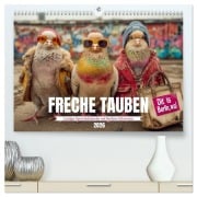 Cover-Bild zum Titel 'Freche Tauben - Lustiger Sprüchekalender mit Berliner Schnautze (hochwertiger Premium Wandkalender 2026 DIN A2 quer), Kunstdruck in Hochglanz' von ''