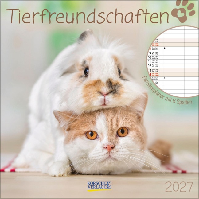 Tierfreundschaften - Familientimer 2027 - 