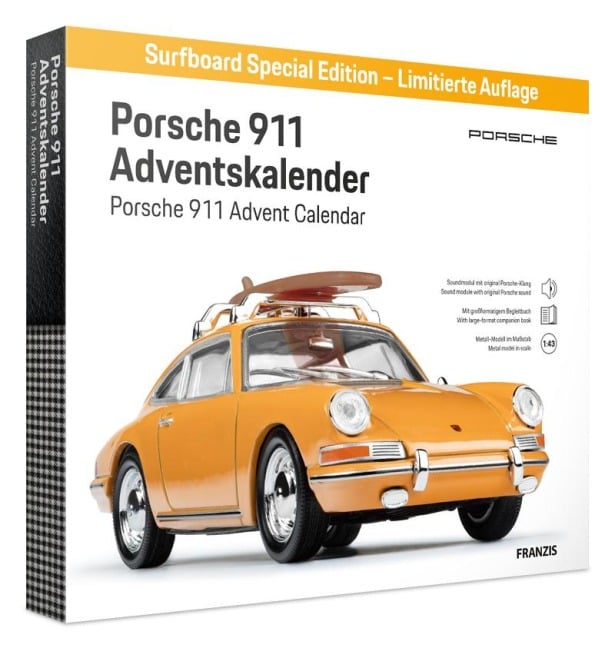 FRANZIS 67299 - Porsche 911 "Surfbrett" Bahamagelb Adventskalender - 