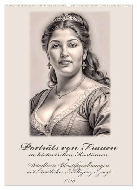 Porträts von Frauen in historischen Kostümen (Wandkalender 2026 DIN A2 hoch), CALVENDO Monatskalender - Werner Braun