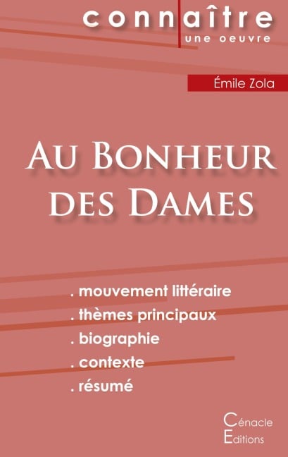 Fiche de lecture Au Bonheur des Dames de Émile Zola (Analyse littéraire de référence et résumé complet) - Émile Zola