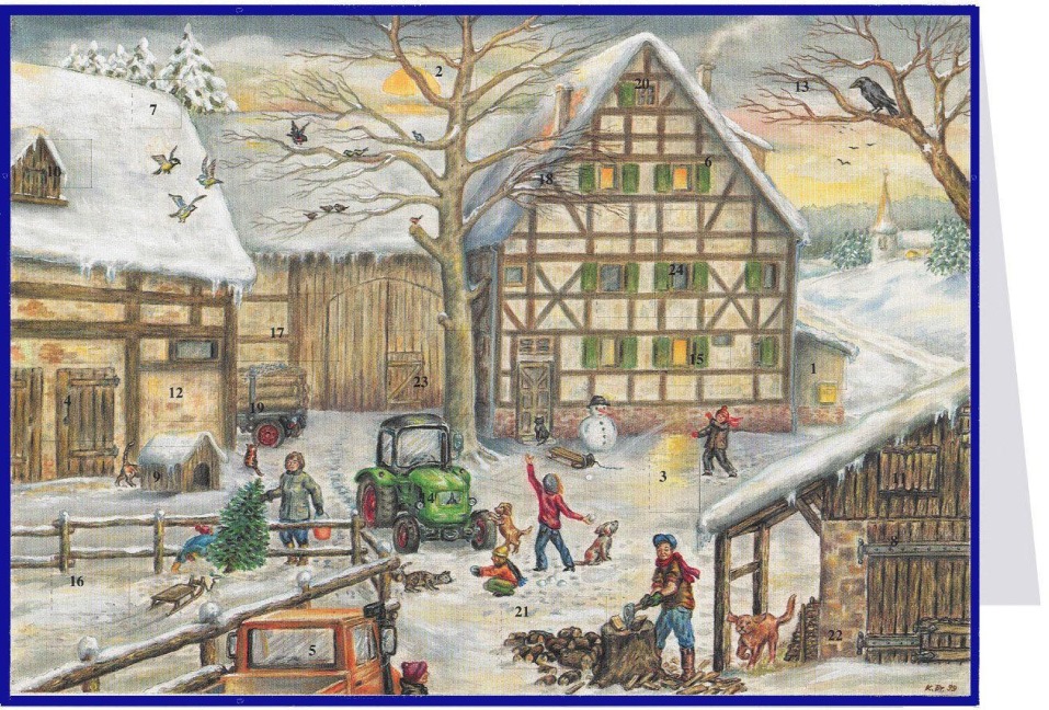 Postkarten-Adventskalender "Winter auf dem Bauernhof" - W. Rohr