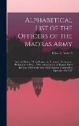 Cover-Bild zum Titel 'Alphabetical List of the Officers of the Madras Army: With the Dates of Their Respective Promotion, Retirement, Resignation or Death, Whether in India' von 'Edward Dodwell'