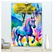 Cover-Bild zum Titel 'Jeder braucht ein Einhorn in seinem Leben - Bildergeschichte für Kinder (hochwertiger Premium Wandkalender 2026 DIN A2 hoch), Kunstdruck in Hochglanz' von 'Anja Zachrau'