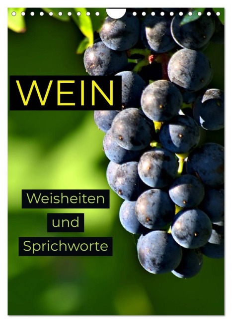 WEIN Weisheiten und Sprichworte (Wandkalender 2026 DIN A4 hoch), CALVENDO Monatskalender - Susan Michel