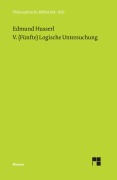 Cover-Bild zum Titel 'V. (Fünfte) Logische Untersuchung' von 'Edmund Husserl'