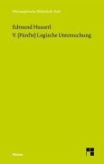 Cover-Bild zum Titel 'V. (Fünfte) Logische Untersuchung' von 'Edmund Husserl'