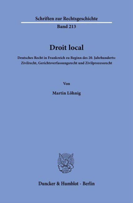 Droit local - Martin Löhnig