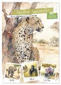 Schöne Aquarelle. Darstellungen von Afrikas Wildtieren (Wandkalender 2024 DIN A3 hoch), CALVENDO Monatskalender - Rose Hurley