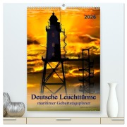 Cover-Bild zum Titel 'Deutsche Leuchttürme - maritimer Geburtstagsplaner (hochwertiger Premium Wandkalender 2026 DIN A2 hoch), Kunstdruck in Hochglanz' von 'Peter Roder'