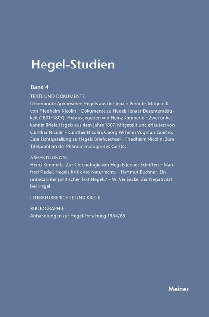 Hegel-Studien Band 4 - 