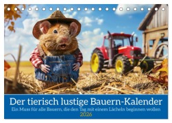 Cover-Bild zum Titel 'Der tierisch lustige Bauern-Kalender (Tischkalender 2026 DIN A5 quer), CALVENDO Monatskalender' von 'Peter Rübsamen'