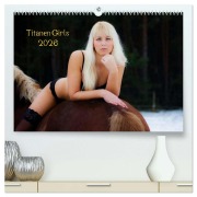 Cover-Bild zum Titel 'Titanen Girls 2026 - erotische Frauen und starke Pferde (hochwertiger Premium Wandkalender 2026 DIN A2 quer), Kunstdruck in Hochglanz' von 'Mcs Mcs'
