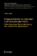 Cover-Bild zum Titel 'Kriegsverbrechen im nationalen und internationalen Recht' von 'Tobias Darge'