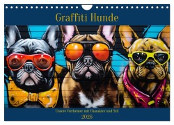 Cover-Bild zum Titel 'Graffiti Hunde (Wandkalender 2026 DIN A4 quer), CALVENDO Monatskalender' von 'Daniela Tapper'