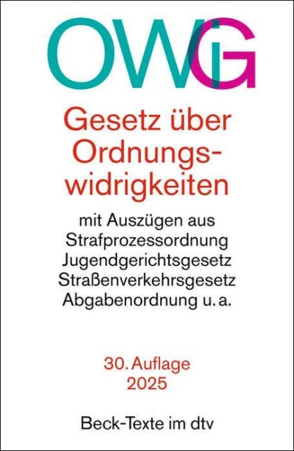 Gesetz über Ordnungswidrigkeiten. OWiG - 