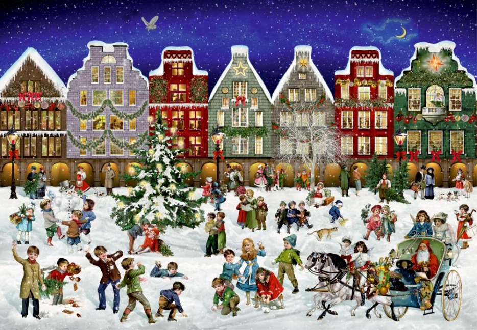Puzzle-Adventskalender - Winterabend in der Stadt - 