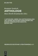 Cover-Bild zum Titel 'Anthologie. Herrn von Hoffmannswaldau und andrer Deutschen auserlesener und bißher ungedruckter Gedichte, erster Theil' von 'Benjamin Neukirch'