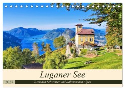 Cover-Bild zum Titel 'Luganer See - Zwischen Schweizer und Italienischen Alpen (Tischkalender 2027 DIN A5 quer), CALVENDO Monatskalender' von 'Lianem'