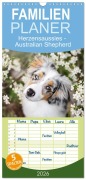 Cover-Bild zum Titel 'Familienplaner 2026 - Herzensaussies - Australian Shepherd mit 5 Spalten (Wandkalender, 21 x 45 cm) CALVENDO' von 'Madlen Kudla'