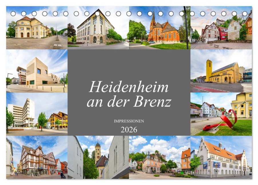 Heidenheim an der Brenz Impressionen (Tischkalender 2026 DIN A5 quer), CALVENDO Monatskalender - Dirk Meutzner