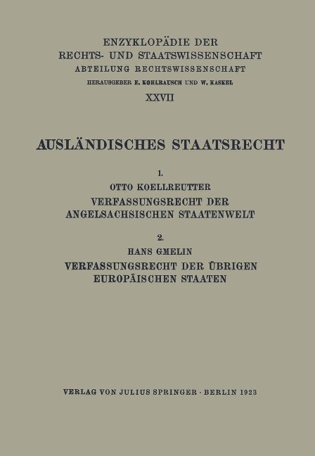 Ausländisches Staatsrecht - Otto Koellreutter
