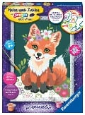CreArt, Malen nach Zahlen Kinder - Blumiger Fuchs - 