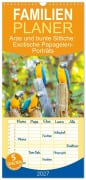 Cover-Bild zum Titel 'Familienplaner 2027 - Aras und bunte Sittiche: Exotische Papageien-Porträts mit 5 Spalten (Wandkalender, 21 x 45 cm) CALVENDO' von 'WSLumicolor_Art WSLumicolor_Art'