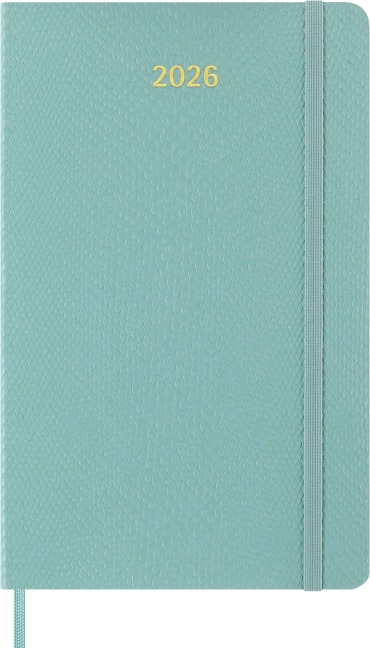 Moleskine 12 Monate Precious & Ethical Wochen Notizkalender 2026, L/A5, liniert, weicher Einband, Mamba Hellgrün, mit Box - 
