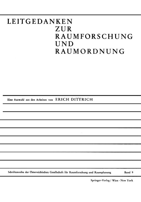 Leitgedanken Zur Raumforschung und Raumordnung - 