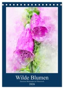 Cover-Bild zum Titel 'Wilde Blumen - Illustrierter Blütenzauber der Pflanzenwelt (Tischkalender 2026 DIN A5 hoch), CALVENDO Monatskalender' von 'Anja Frost'