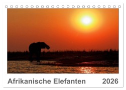 Cover-Bild zum Titel 'Afrikanische Elefanten (Tischkalender 2026 DIN A5 quer), CALVENDO Monatskalender' von 'Gerald Wolf'