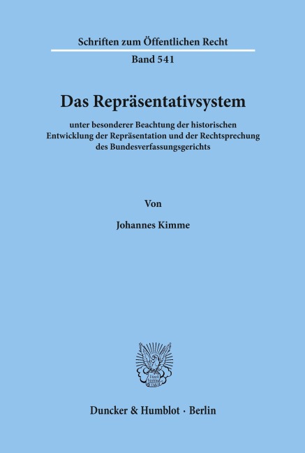 Das Repräsentativsystem - Johannes Kimme