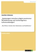 Cover-Bild zum Titel '"Spannungen zwischen religiös motivierter Weltablehnung und nichtreligiösen Lebensordnungen"' von 'Joachim Schween'