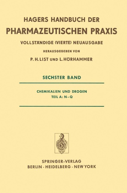 Chemikalien und Drogen Teil A: N-Q - L. Hörhammer, P. H. List