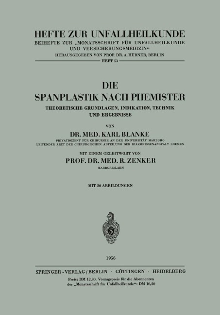 Die Spanplastik nach Phemister - Karl Blanke