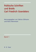 Cover-Bild zum Titel 'Politische Schriften und Briefe Carl Friedrich Goerdelers' von ''