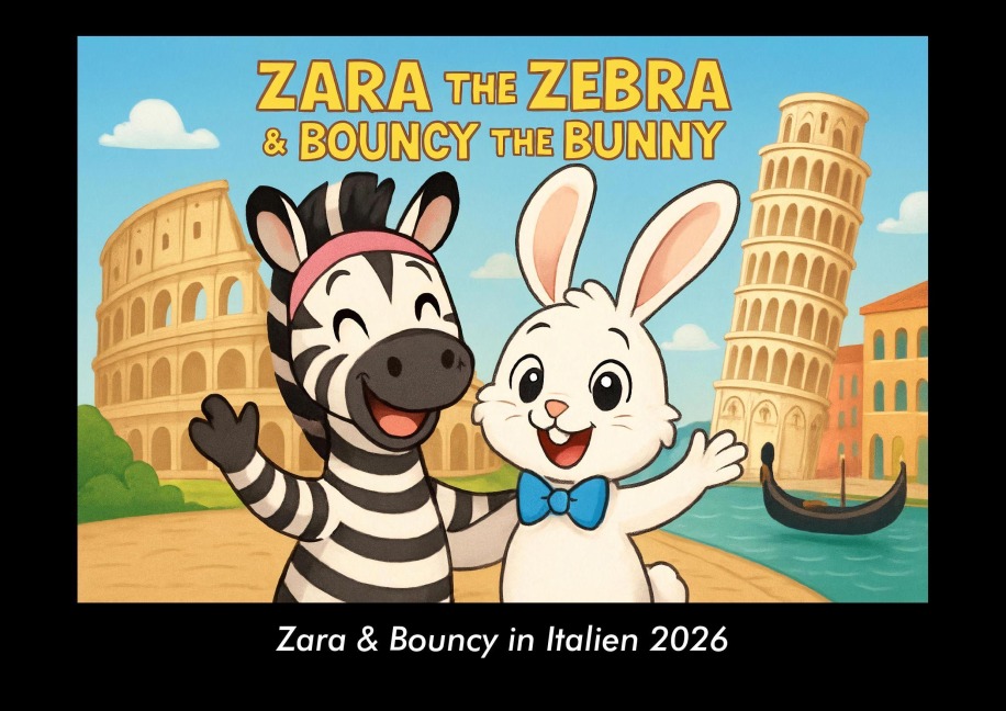 Zara & Bouncy in Italien 2026 Fotokalender DIN A3 - Kevin Heber, Tobias Schmitt