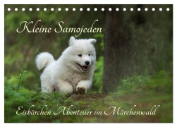 Cover-Bild zum Titel 'Kleine Samojeden - Eisbärchen Abenteuer im Märchenwald (Tischkalender 2026 DIN A5 quer), CALVENDO Monatskalender' von 'Claudia Pelzer www. Pelzer-Photography. com'