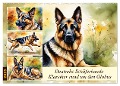Deutsche Schäferhunde - Klassiker rund um den Globus (Wandkalender 2025 DIN A2 quer), CALVENDO Monatskalender - Claudia Kleemann