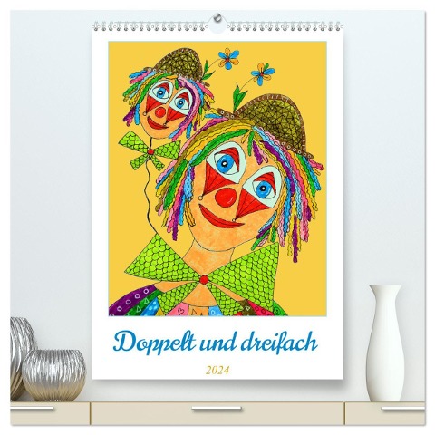 Doppelt oder dreifach (hochwertiger Premium Wandkalender 2024 DIN A2 hoch), Kunstdruck in Hochglanz - Sarnade Sarnade