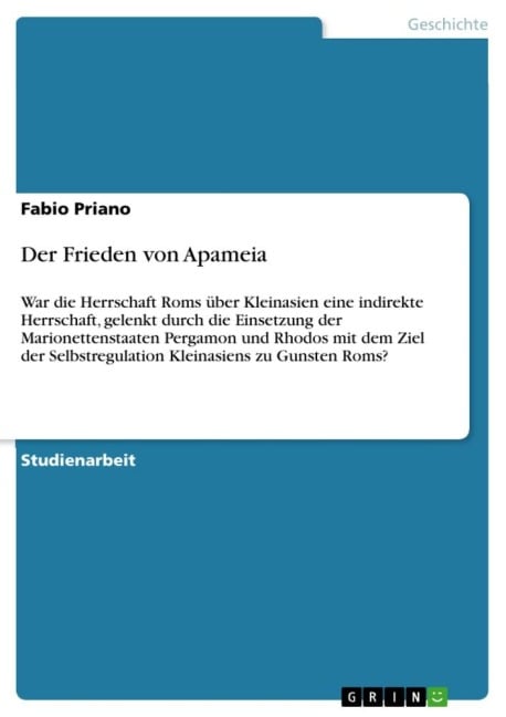 Der Frieden von Apameia - Fabio Priano