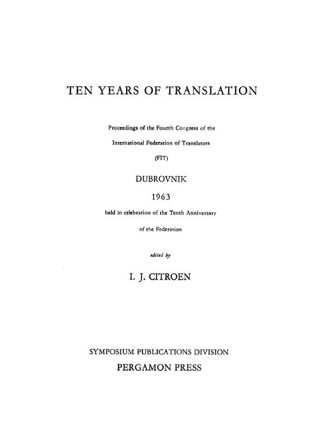 Ten Years of Translation - 