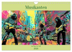 Cover-Bild zum Titel 'Musikanten im Pop-Art Stil (Wandkalender 2026 DIN A4 quer), CALVENDO Monatskalender' von 'Liselotte Brunner-Klaus'