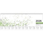 Cover-Bild zum Titel 'Tischquer-Kalender 2026 36,2x13,6 - 1W/2S grün/weißes Papier - verlängerte Rückwand - grün - Bürokalender 36,2x13,6 - 1 Woche 2 Seiten - Stundeneinteilung 7-20 Uhr - 137-0013-1' von ''