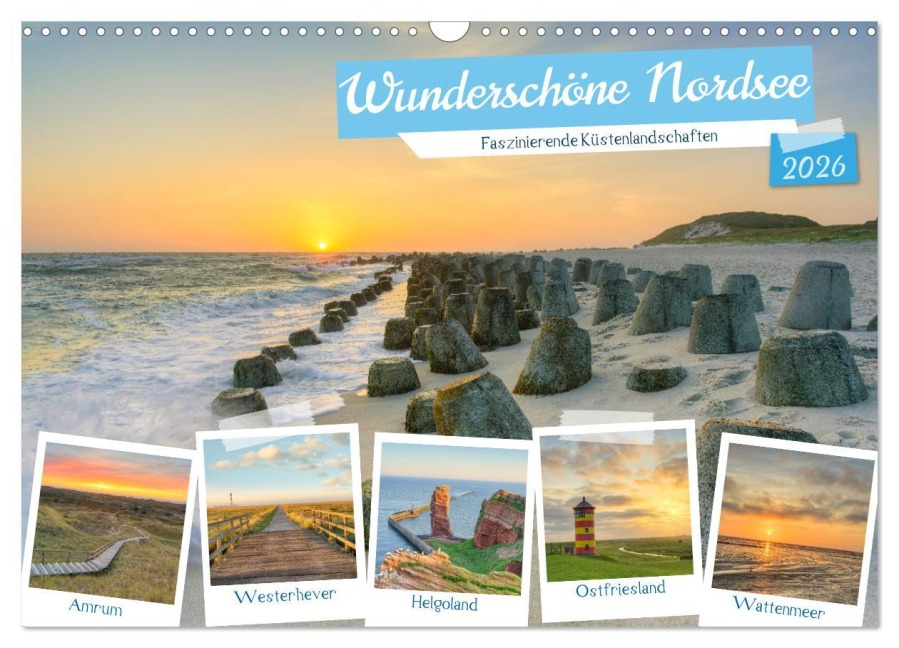 Wunderschöne Nordsee - Faszinierende Küstenlandschaften (Wandkalender 2026 DIN A3 quer), CALVENDO Monatskalender - Michael Valjak
